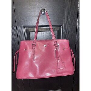 Coach Peyton Saffiano Leather Tote Cherry Red Quiet Luxury Drawstring F29862
